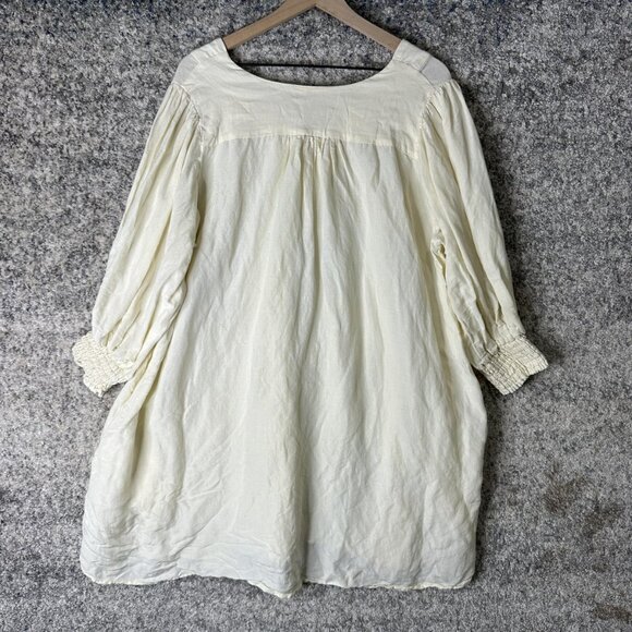 The Odells Dress Womens Large White Peasant Tunic 3/4 Sleeve Boho Flowy - Picture 5 of 5